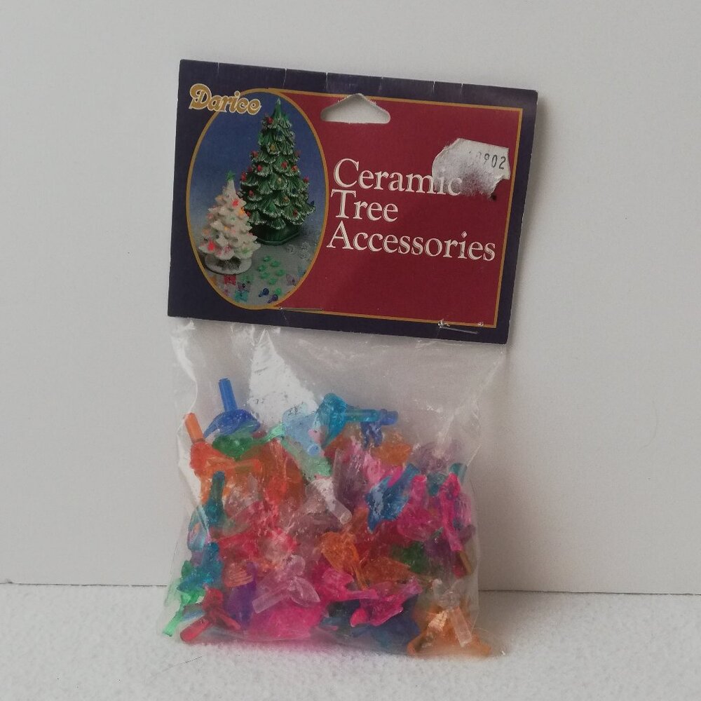 100 pc 3/4" Plastic Bird Ornaments for Ceramic Christmas Tree